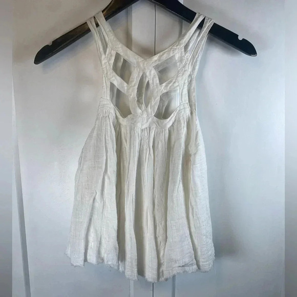Free People Tops - Free People FP One - Geo Blouson Tank Top boho white - XSmall